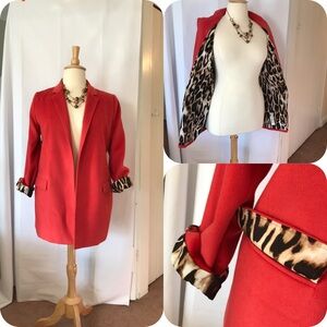 Chico’s Apricot Blazer with Animal Lining
